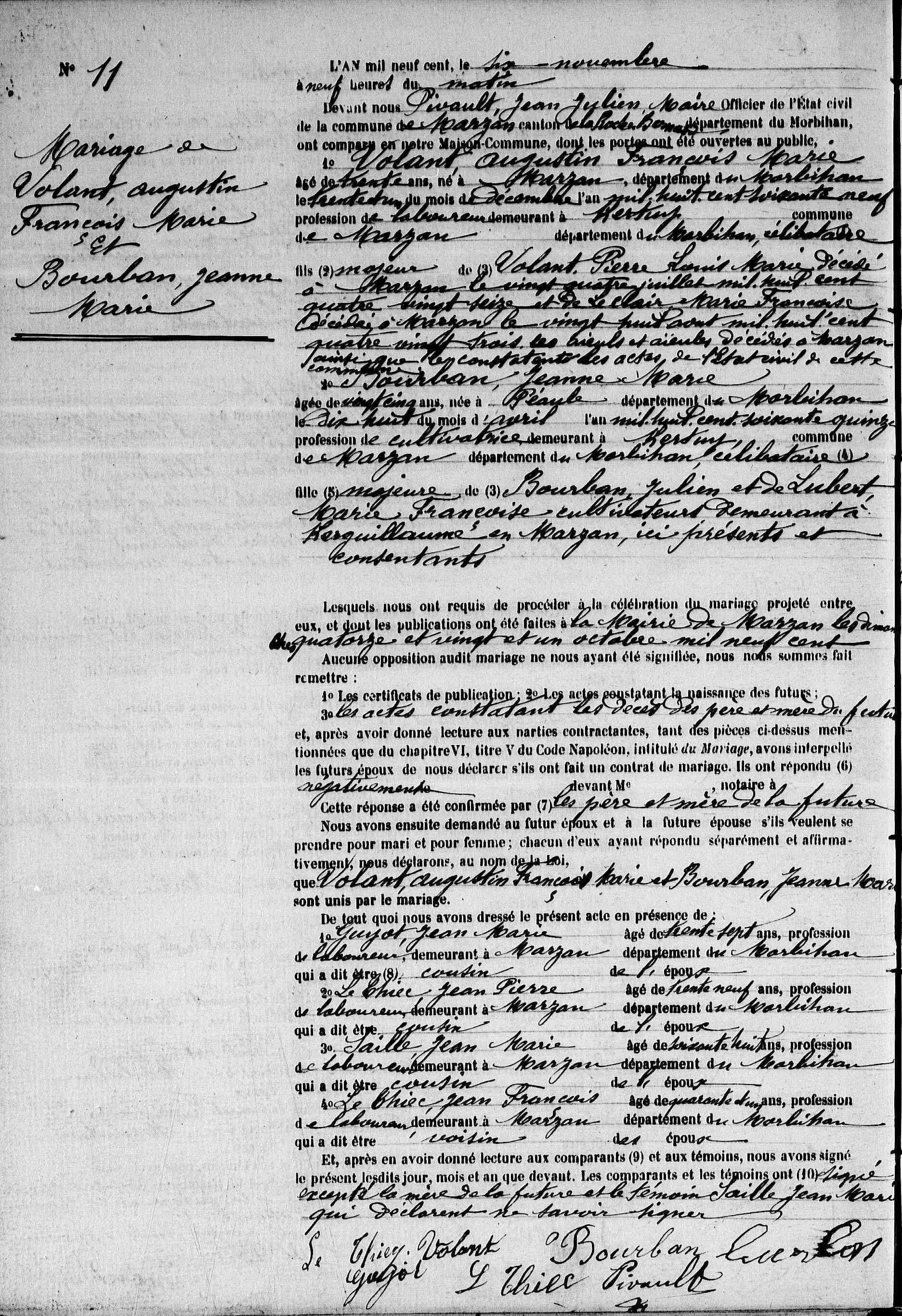 Mariage Volant Augustin Francois Marie - Bourban Jeanne Marie 06_11_1900.jpg